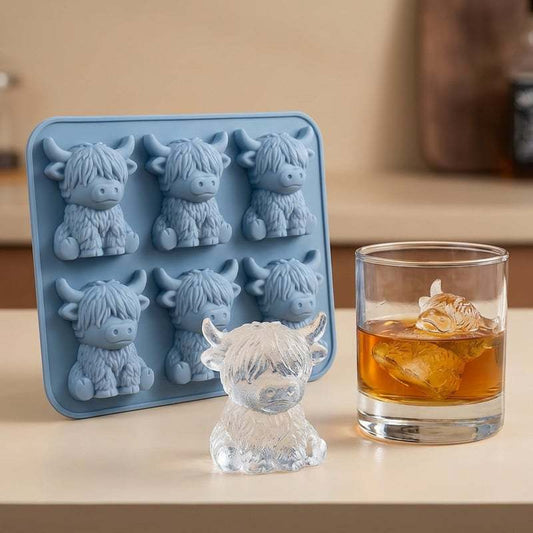 🐮 Mini skót marha jégkockaforma – aranyos 3D-s jég italokhoz, partikhoz és ajándéknak