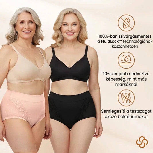 Plus Size pamut bugyi magas emelkedéssel és szivárgásvédelemmel