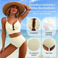 🔥 S-2XL 🌞 Női fürdőruha magas derékkal és szegélyekkel 🌊👙