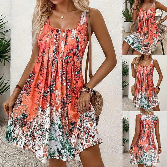 🌺Ujjatlan nyomtatott egyszerű ruha