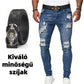 👖Férfi stílusos, szakadt skinny farmer
