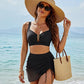 👙💃Női bikini fürdőruha, magas derékú, U-alakú merevítővel, hasformáló