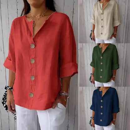 🔥👔Laza divatos felső gombokkal