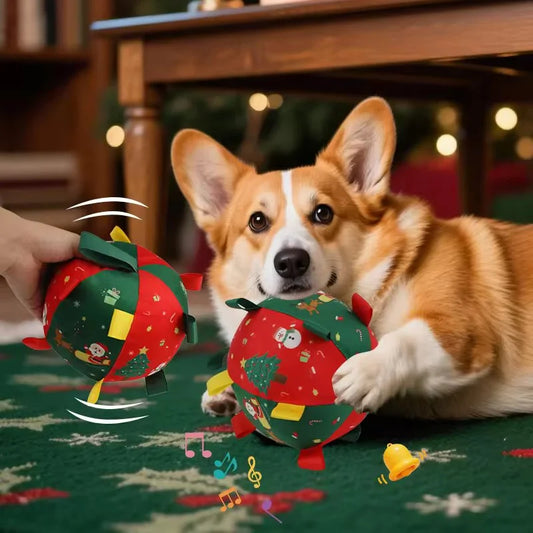 🎄🐶🐱Kisállat-játék | Újratölthető, hangot adó karácsonyi labda