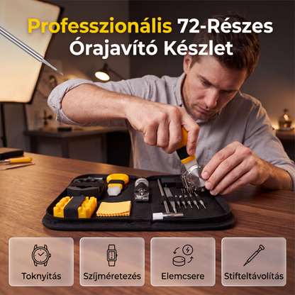 🛠️ Teljes 72 darabos órajavító készlet – 🕰️ Profi, precíz karbantartás és zökkenőmentes, házi barkácsélmény ✨🔧
