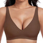 💕 Jelly Wireless Melltartó – 9 szín | S–3XL | Varrat nélküli, Push-Up, Mély V-nyákú | Mindennapi Kényelem