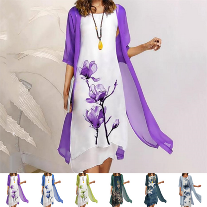 🌸Női kétrészes kosztümös ruha virágmintával