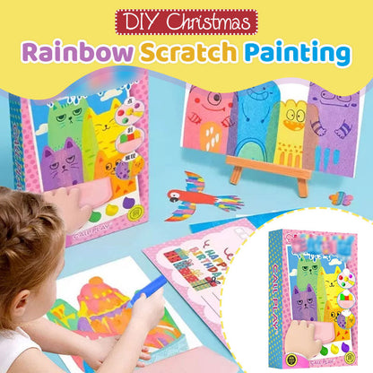 🎨 DIY Rainbow Scratch karácsonyi festés – kreatív ünnepi – Utánvét ✨