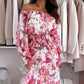 🌸Virágos felső nyitott vállakkal és kétrészes szett maxi szoknyával