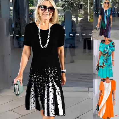 Női rakott ruha színes blokkokkal