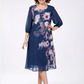 【S-4XL】🌺Női elegáns virágos nyomtatás kerek nyakú ruha