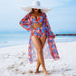 👗Női 3 darabos szexi virágmintás fürdőruha