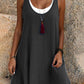Női hétköznapi laza ujjatlan hamis kétrészes tank ruha