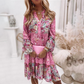 Női elegáns divatos nyomtatott ruha