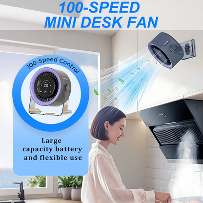 🔥 Erőteljes mini ventilátor – 100 fokozat, digitális kijelző és alacsony energiafogyasztás, tökéletes a meleg napokra ☀️