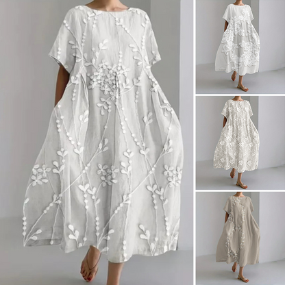 100% lenvászon kényelmes maxi ruha