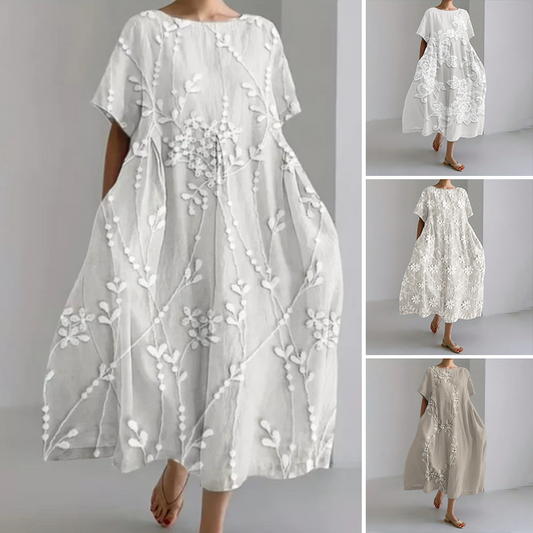 100% lenvászon kényelmes maxi ruha