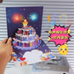 🎁Tűzijáték pop-up torta fényekkel és zenével, születésnapi kártyaajándék