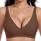 🔥Női kényelmes vezeték nélküli melltartók Push Up Bralettes Varratmentes pólós melltartók Mély V-kivágású mindennapi melltartók