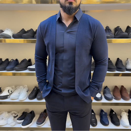🍂2026 őszi/téli debütáló kollekció: Férfi állógalléros kétrészes ing