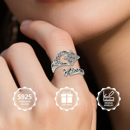 S925 sterling ezüst kelta csomós nyitott gyűrű