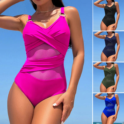 🏖️🩱Divatos Hálós Egyrészes Fürdőruha – Bátor Kivágások, Ellenállhatatlan Stílus! ✨🌊