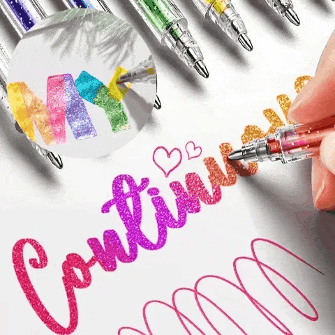 ✨Csillogó gél tollkészlet – különböző színkombinációk