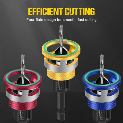 👨‍🔧👍 Fahornyos Maró Fúró Készlet – Automatikus Mélység Megállító, 4 Vágóéllel és Precíziós Állítással 🔩🔧