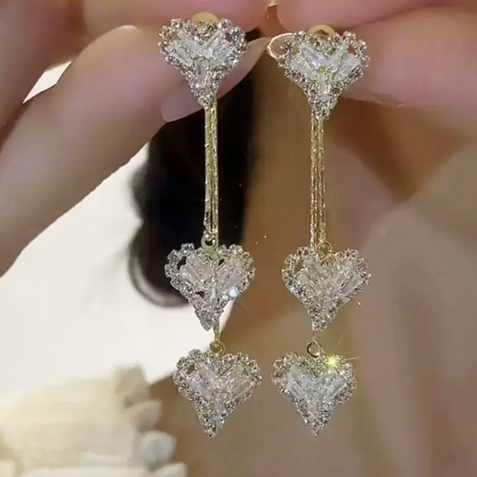 🥳2026-os AKCIÓ🥳💞Romantikus, hosszú láncú szív alakú fülbevalók