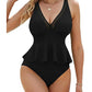 🌊👙Női Peplum Tankini Szett Alulművel