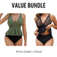 🌊👙Női Peplum Tankini Szett Alulművel