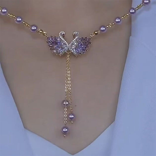 Lila Dupla Hattyú medálos nyaklánc