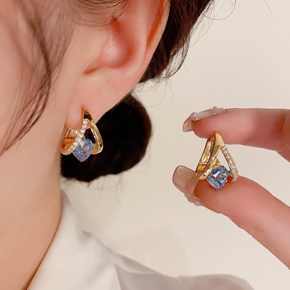 💍Szív alakú, lógó karika fülbevalók