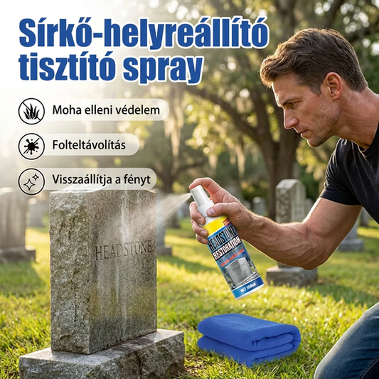 🏛️ Sírtisztító spray – gyors hatású | Gránithoz, márványhoz, kék kőhöz, természetes kőhöz – utánvéttel 🌿