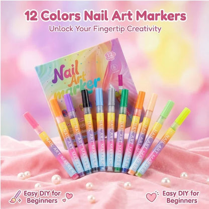 🖌️Minél többet vásárolsz, annál többet spórolsz🎁12 színű körömdíszítő filctoll-készlet