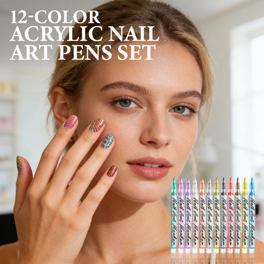 💅12 színű akril körömlakk-festőecset szett💫