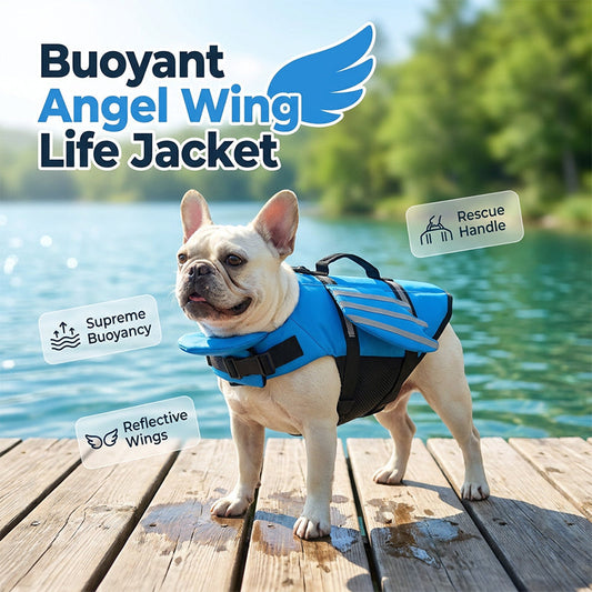 💞Több mint 50 000 eladott darab!🐕👼Fényvisszaverő „angyalszárnyas” kutyamentőmellény – Nagy úszóképesség, gyorsmentő fogantyú és lélegző hálószövet. Fényvisszaverő csíkok az esti úszásokhoz. Biztonságos és imádnivaló! 🌊✨
