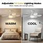 ❄️✨2 az 1-ben LED mennyezeti ventilátor E27-es foglalattal – világítás, hűtés és távirányító egyben