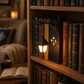 📚 Miniatűr, retro lámpa – utcai lámpa alakú könyvtámasz – dekoratív és meleg fényű ✨
