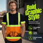 👷🔦 Jól látható figyelemfelkeltő munkapoló – Fluoreszkens + fenyvisszaverő | XS–6XL | 🛡️
