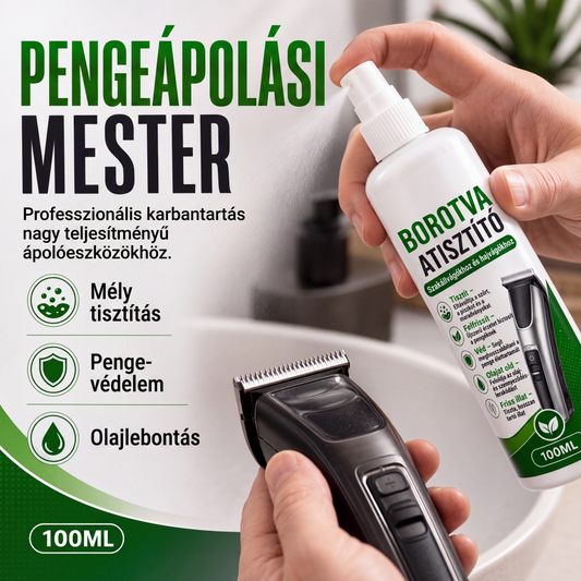 💪Mélyen megtisztítja a pengéket, eltávolítja a szőrszálakat, az olajlerakódásokat és a szennyeződéseket – ideális trimmerekhez, hajvágógépekhez és ápolóeszközökhöz.🪒