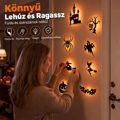Halloween-i fénykibocsátó falmatricák