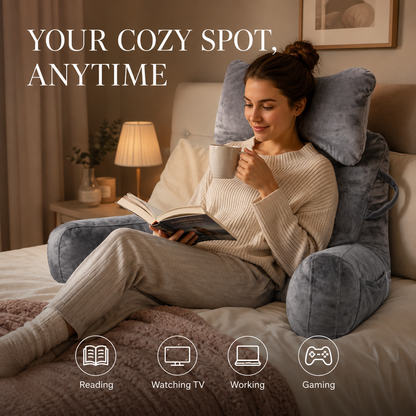 🛋️Most 50% kedvezménnyel! Többfunkciós olvasóágy háttámla-párna – deréktámasz párna karfákkal