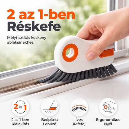 ✨🧼2 az 1-ben ablakhorony-tisztító kefe beépített kaparóval