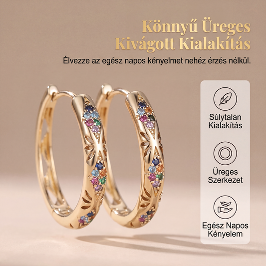 ✨💍Csillogó cirkónia üreges karika fülbevalók – Könnyed elegancia, lenyűgöző csillogás