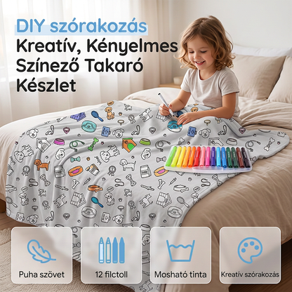 🎨 Kreatív közös festés szülők és gyermekek számára – DIY festhető takaró, közös családi élmény ✨