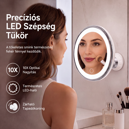 💄50% kedvezmény💡 10-szeres nagyítású sminktükör LED-fénnyel és tapadókoronggal