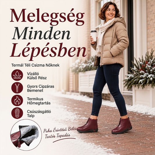 🥾 Női csúszásgátló téli meleg csizma – Biztonságos, meleg, divatos ✨