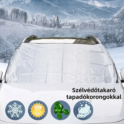 🚗 Autó szélvédővédő takaró tapadókorongokkal – Hó- és jégvédelem, stabil rögzítés ✨