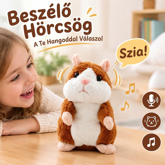 🐹 UTOLSÓ NAPOS AKCIÓ! Beszélő hörcsög plüssjáték – Visszamondja minden szavát, vidám ajándék gyerekeknek és unokáknak✨